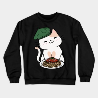 Cat eating Spaghetti - Persian Crewneck Sweatshirt